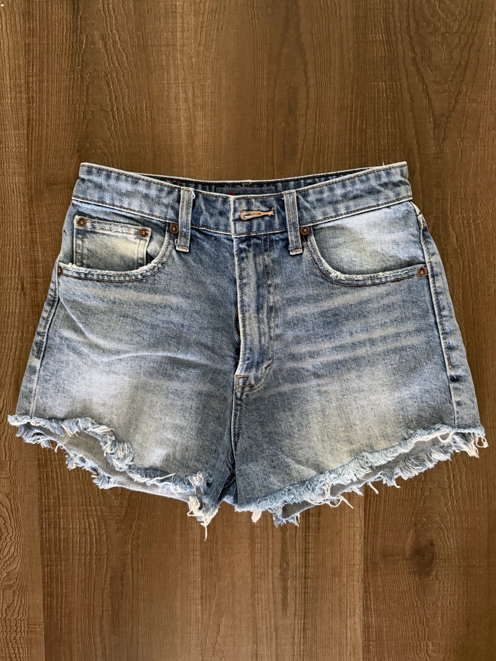 Lucky Brand High Rise Distressed Denim Shorts